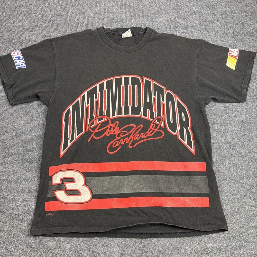 Dale Earnhardt AOP Intimidator NASCAR Shirt XL All Over Print Nutmeg Vintage VTG